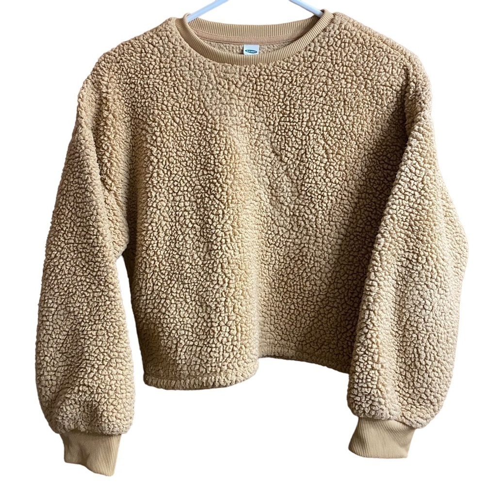 Old Navy Slouchy Sherpa Cropped Pullover Sweater Size XL